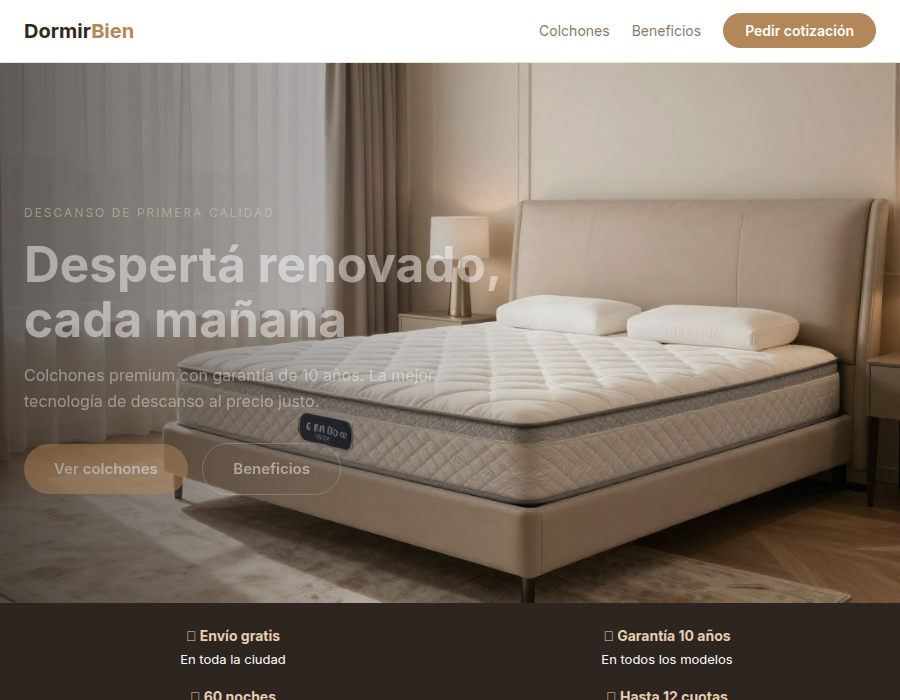 Web tienda de colchones