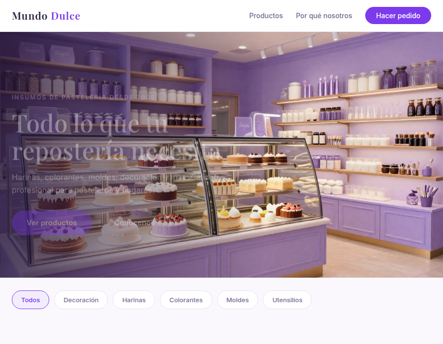 Web insumos pastelería